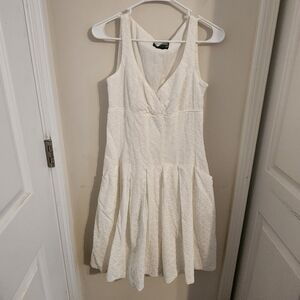 Ralph Lauren White Eyelet Cotton Sleeveless Dress 10